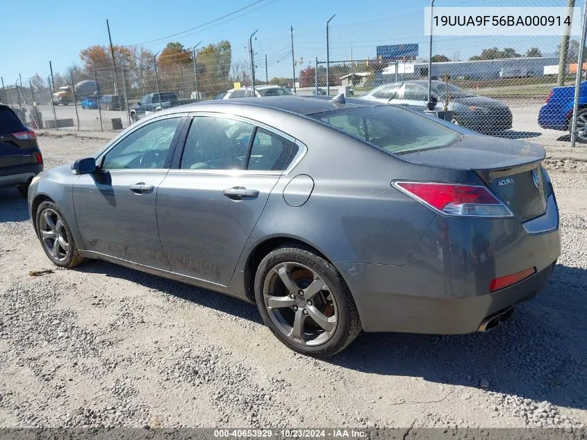 2011 Acura Tl 3.7 VIN: 19UUA9F56BA000914 Lot: 40653929