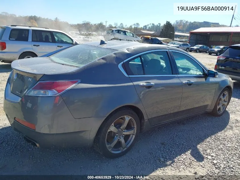 2011 Acura Tl 3.7 VIN: 19UUA9F56BA000914 Lot: 40653929