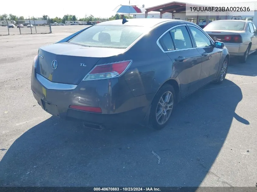 2011 Acura Tl 3.5 VIN: 19UUA8F23BA002636 Lot: 40670883