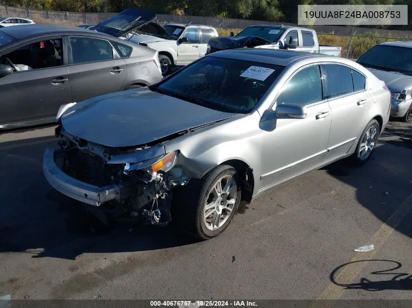 2011 Acura Tl 3.5 VIN: 19UUA8F24BA008753 Lot: 40676757