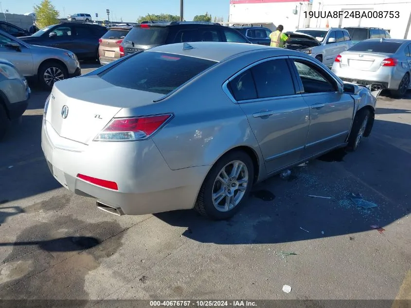 2011 Acura Tl 3.5 VIN: 19UUA8F24BA008753 Lot: 40676757