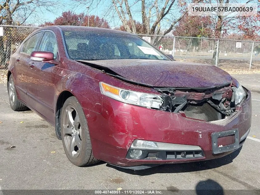 2011 Acura Tl 3.5 VIN: 19UUA8F57BA000639 Lot: 40748951