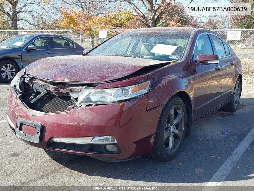 2011 Acura Tl 3.5 VIN: 19UUA8F57BA000639 Lot: 40748951