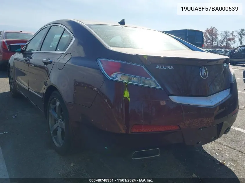 2011 Acura Tl 3.5 VIN: 19UUA8F57BA000639 Lot: 40748951