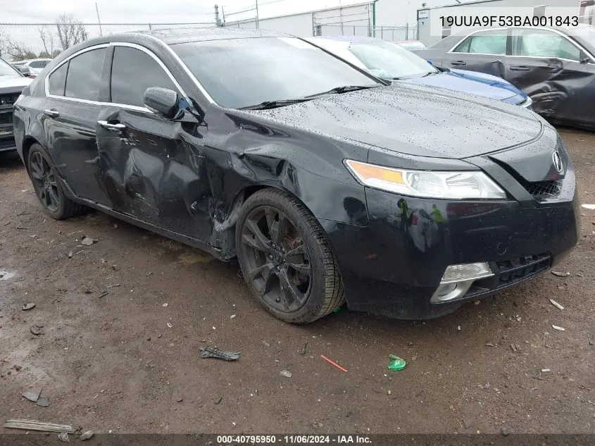 2011 Acura Tl 3.7 VIN: 19UUA9F53BA001843 Lot: 40795950