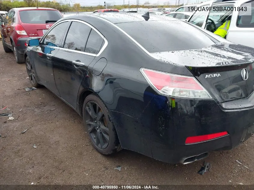 2011 Acura Tl 3.7 VIN: 19UUA9F53BA001843 Lot: 40795950