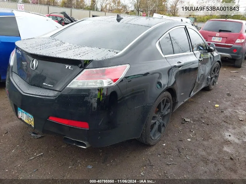 2011 Acura Tl 3.7 VIN: 19UUA9F53BA001843 Lot: 40795950