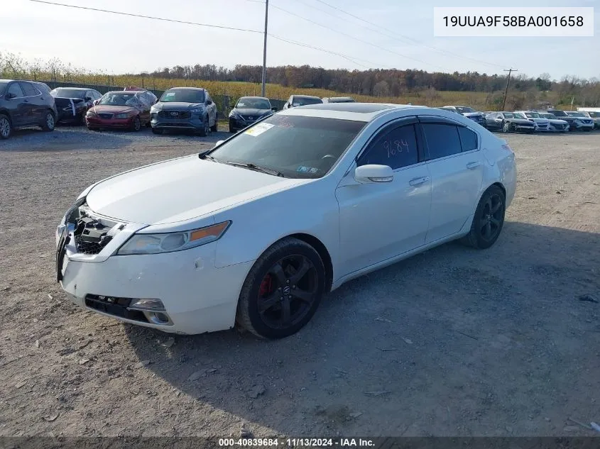 2011 Acura Tl 3.7 VIN: 19UUA9F58BA001658 Lot: 40839684