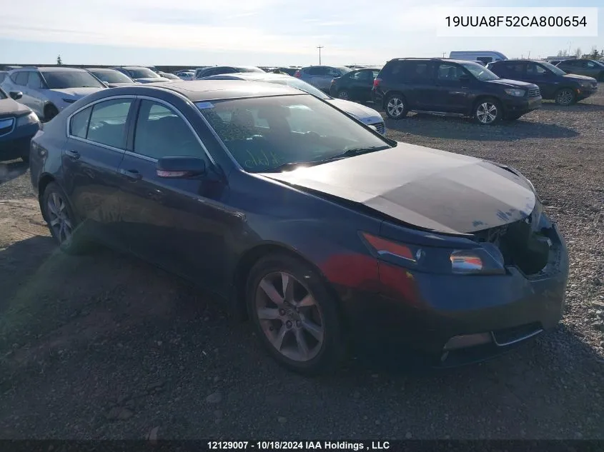 2012 Acura Tl VIN: 19UUA8F52CA800654 Lot: 12129007