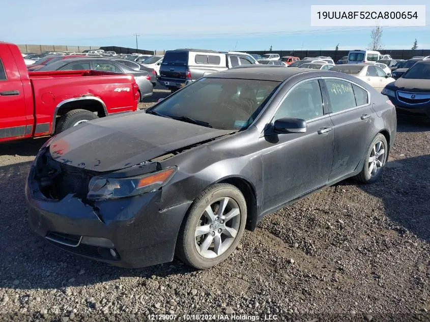 2012 Acura Tl VIN: 19UUA8F52CA800654 Lot: 12129007