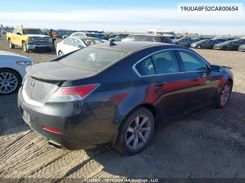 2012 Acura Tl VIN: 19UUA8F52CA800654 Lot: 12129007