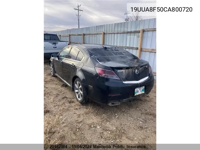 2012 Acura Tl VIN: 19UUA8F50CA800720 Lot: 20182084