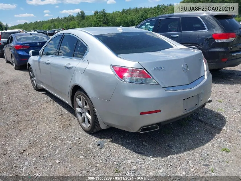 2012 Acura Tl 3.5 VIN: 19UUA8F29CA020219 Lot: 39553289