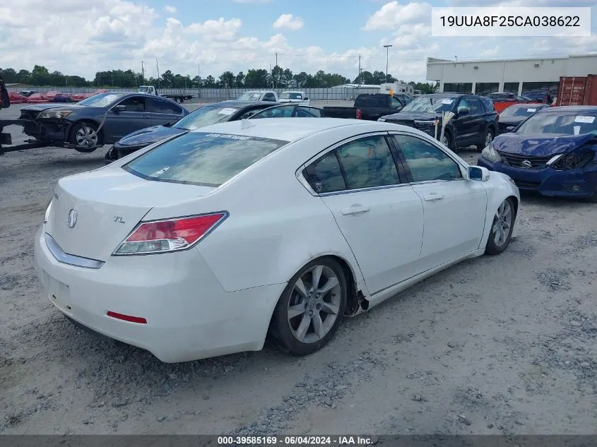 2012 Acura Tl 3.5 VIN: 19UUA8F25CA038622 Lot: 39585169