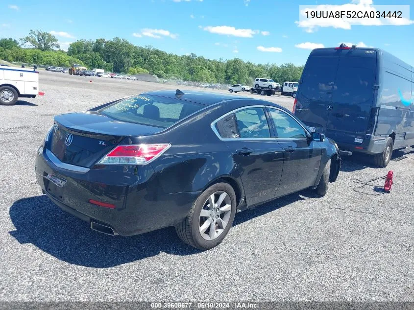 2012 Acura Tl 3.5 VIN: 19UUA8F52CA034442 Lot: 39608677