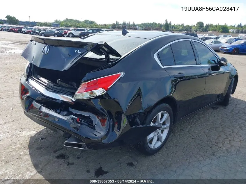 2012 Acura Tl 3.5 VIN: 19UUA8F56CA028417 Lot: 39657353