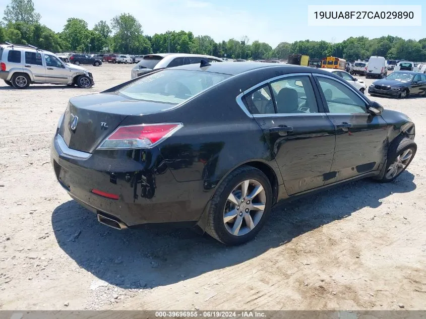 2012 Acura Tl 3.5 VIN: 19UUA8F27CA029890 Lot: 39696955