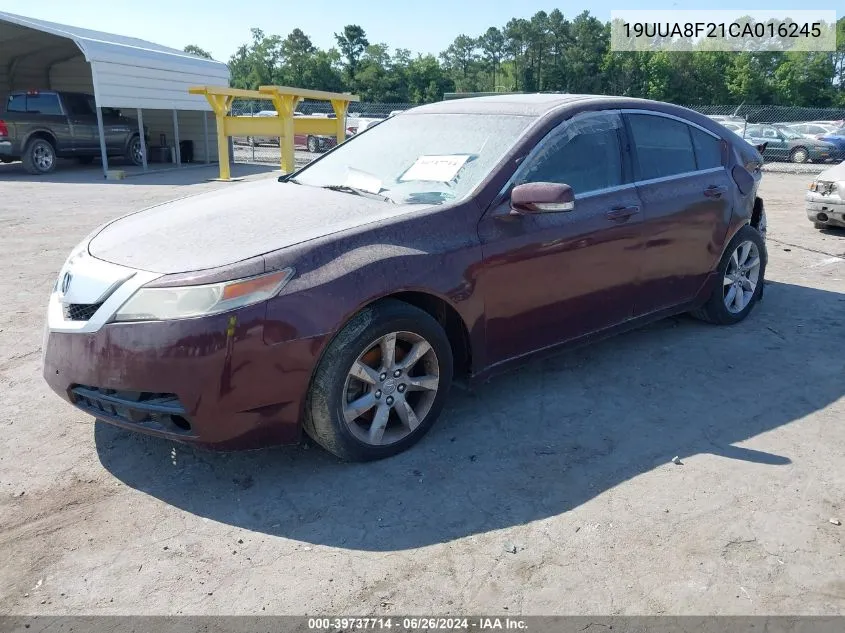 2012 Acura Tl Auto VIN: 19UUA8F21CA016245 Lot: 39737714