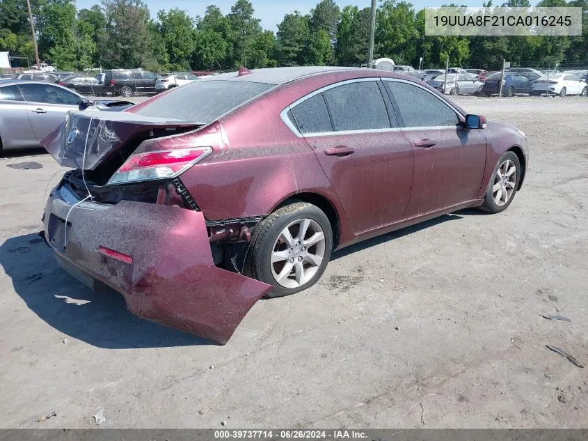 2012 Acura Tl Auto VIN: 19UUA8F21CA016245 Lot: 39737714