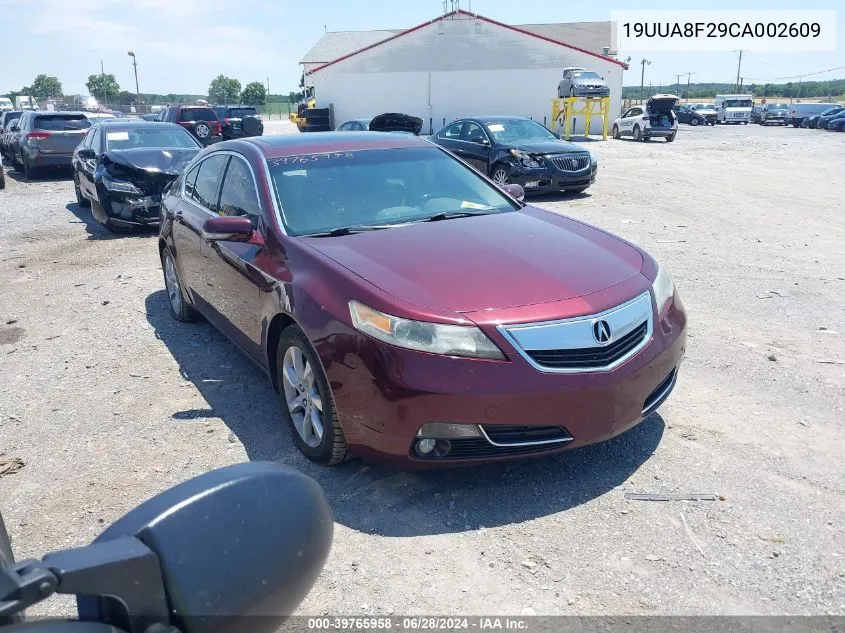 2012 Acura Tl 3.5 VIN: 19UUA8F29CA002609 Lot: 39765958