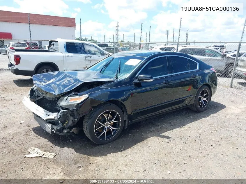 19UUA8F51CA000136 2012 Acura Tl 3.5