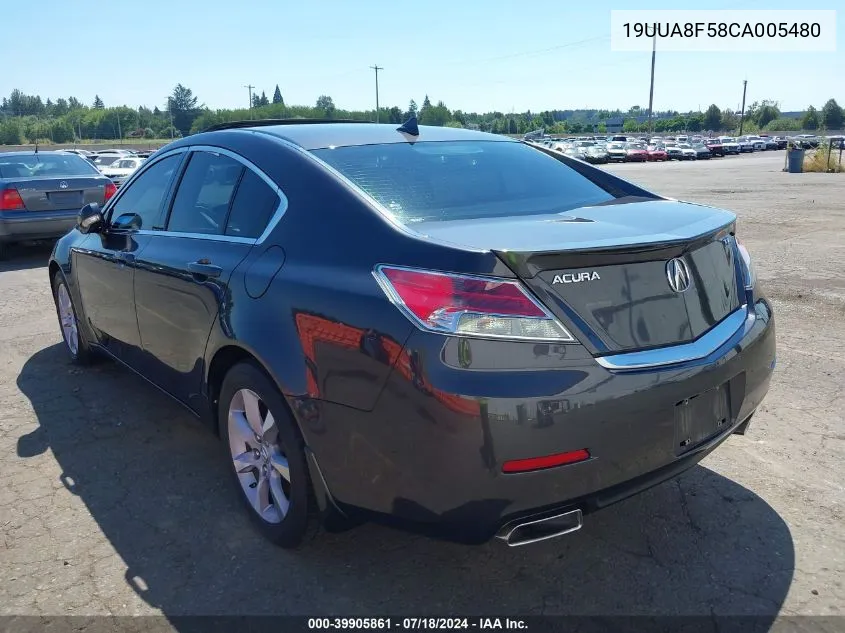 2012 Acura Tl 3.5 VIN: 19UUA8F58CA005480 Lot: 39905861