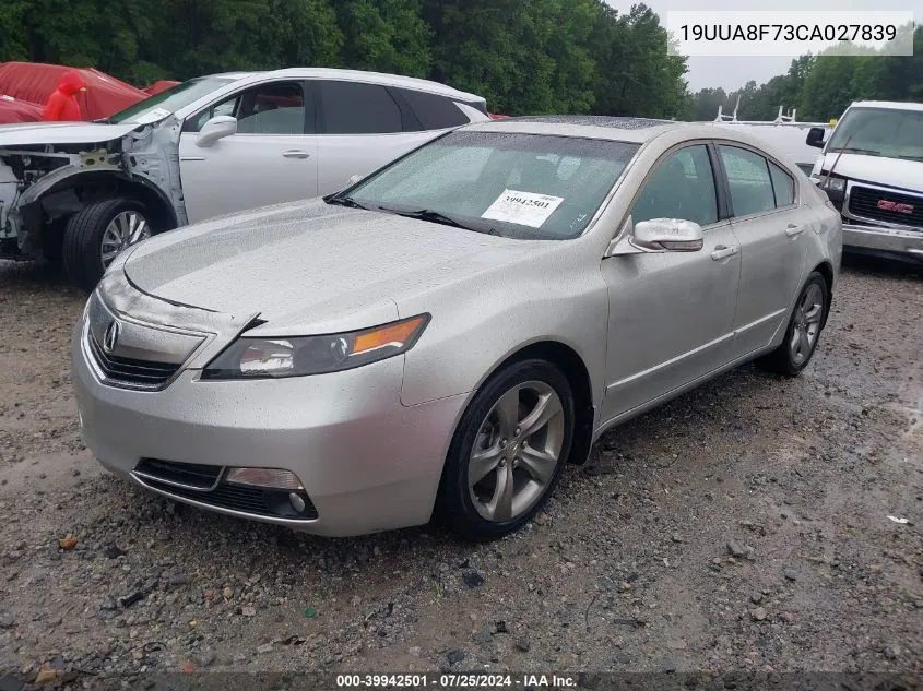 2012 Acura Tl 3.5 VIN: 19UUA8F73CA027839 Lot: 39942501