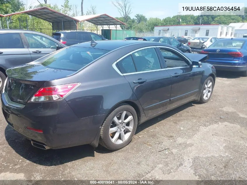 2012 Acura Tl 3.5 VIN: 19UUA8F58CA036454 Lot: 40019041