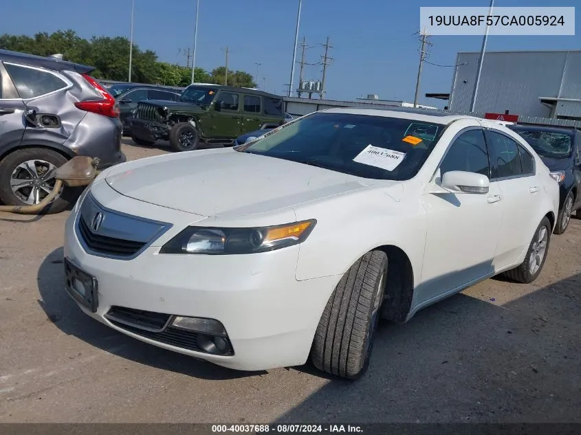 2012 Acura Tl 3.5 VIN: 19UUA8F57CA005924 Lot: 40037688