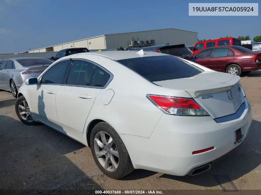 2012 Acura Tl 3.5 VIN: 19UUA8F57CA005924 Lot: 40037688