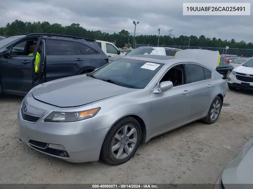 2012 Acura Tl 3.5 VIN: 19UUA8F26CA025491 Lot: 40080071