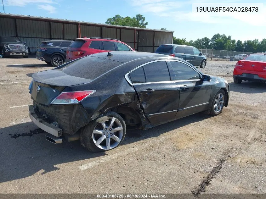 2012 Acura Tl 3.5 VIN: 19UUA8F54CA028478 Lot: 40105725