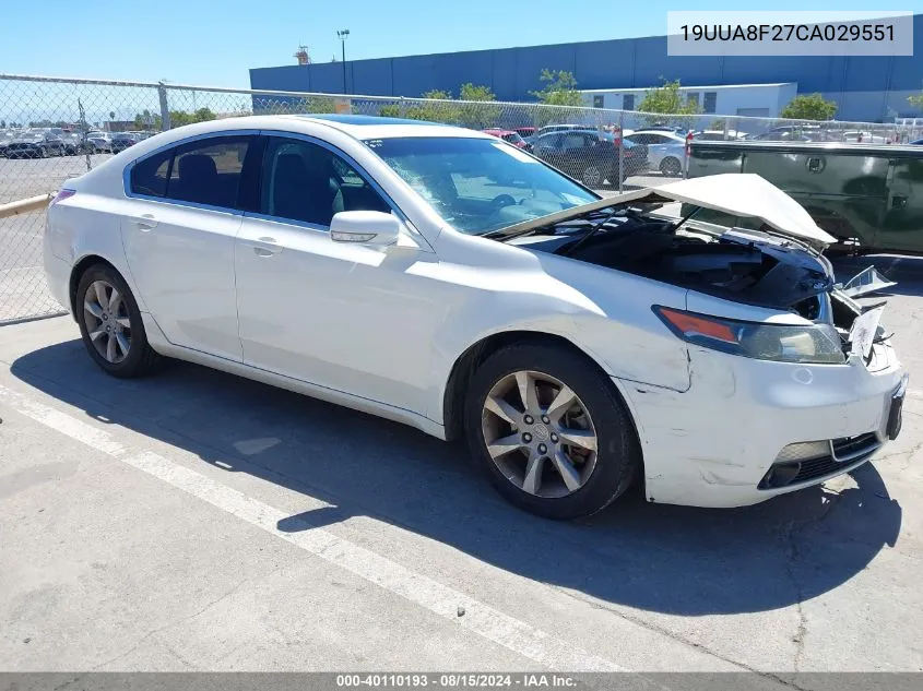 19UUA8F27CA029551 2012 Acura Tl 3.5