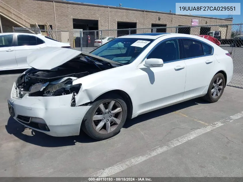 19UUA8F27CA029551 2012 Acura Tl 3.5