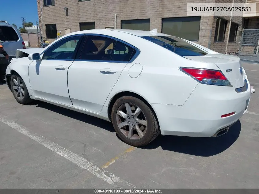 19UUA8F27CA029551 2012 Acura Tl 3.5