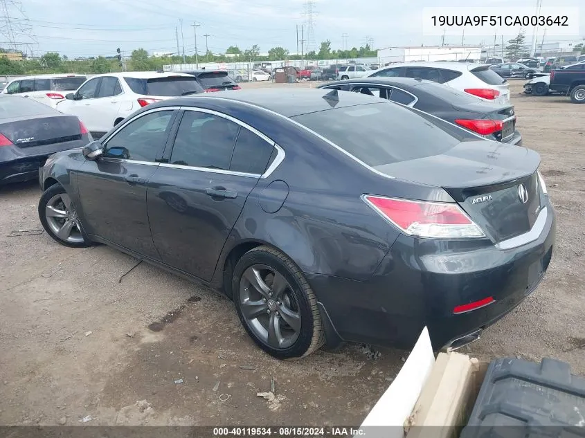 2012 Acura Tl 3.7 VIN: 19UUA9F51CA003642 Lot: 40119534