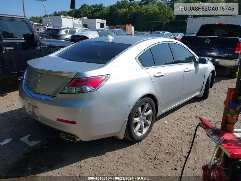 2012 Acura Tl 3.5 VIN: 19UUA8F52CA015745 Lot: 40136134