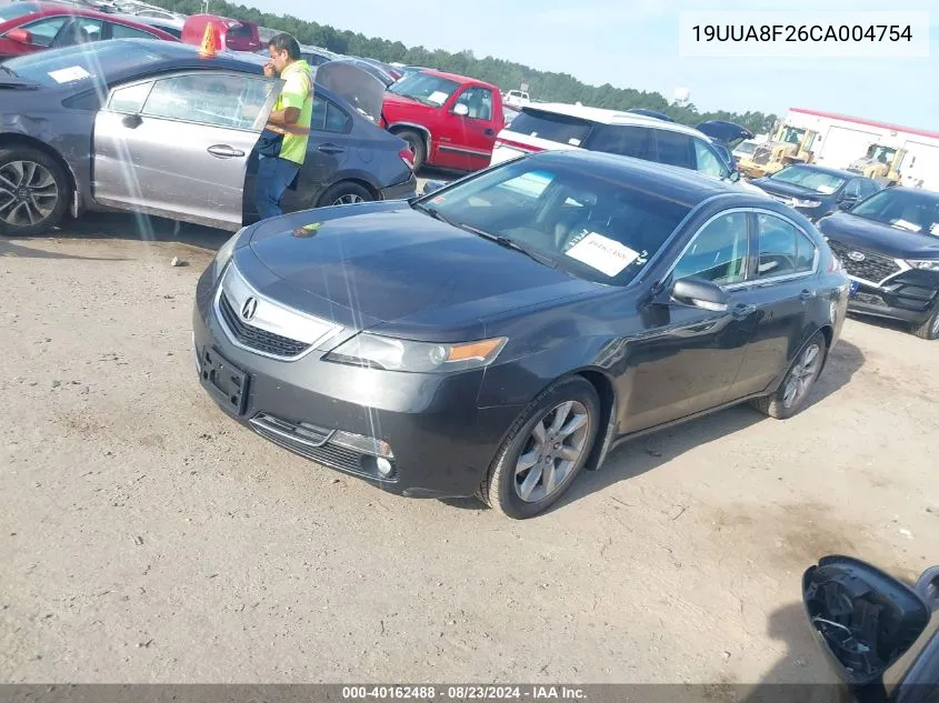 2012 Acura Tl 3.5 VIN: 19UUA8F26CA004754 Lot: 40162488