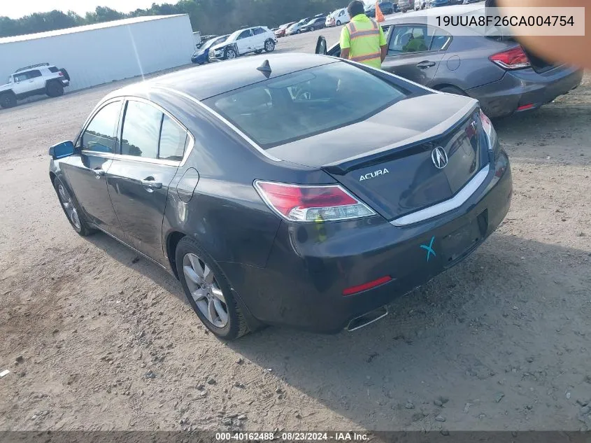 2012 Acura Tl 3.5 VIN: 19UUA8F26CA004754 Lot: 40162488