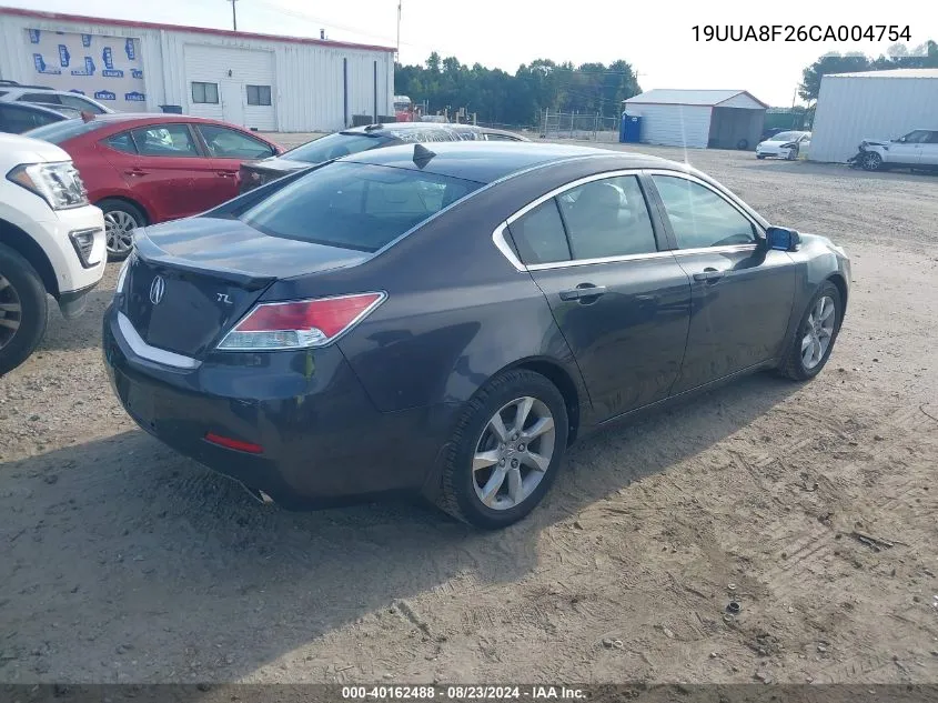 2012 Acura Tl 3.5 VIN: 19UUA8F26CA004754 Lot: 40162488