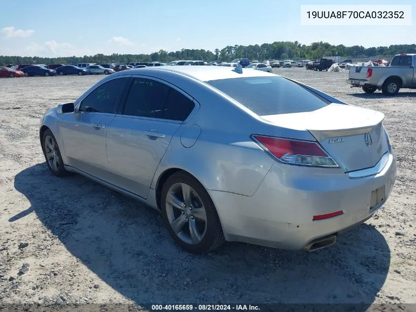 2012 Acura Tl 3.5 VIN: 19UUA8F70CA032352 Lot: 40165659