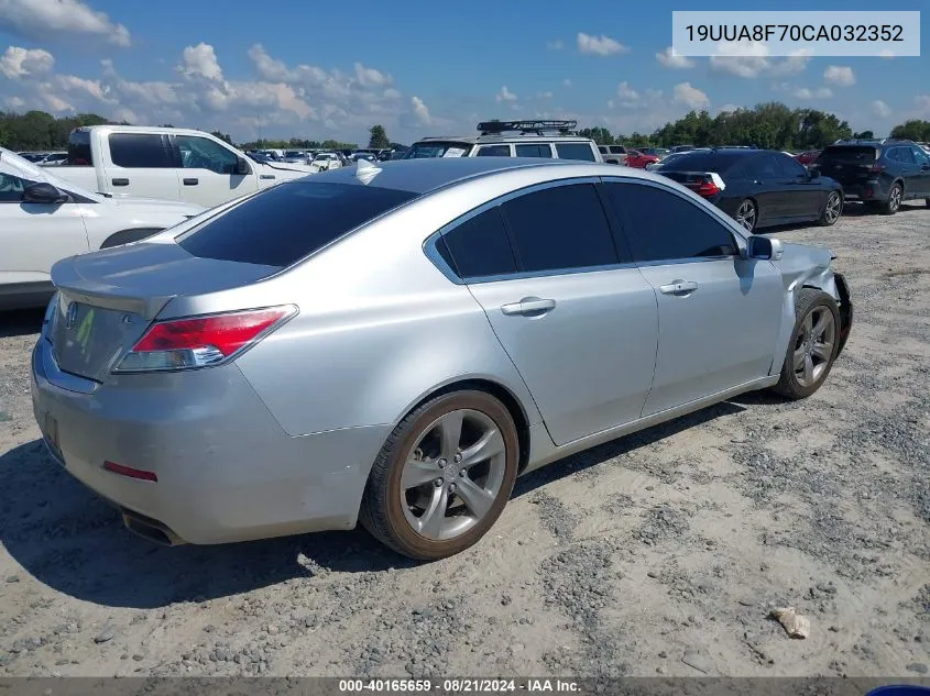 2012 Acura Tl 3.5 VIN: 19UUA8F70CA032352 Lot: 40165659