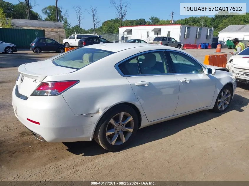 2012 Acura Tl 3.5 VIN: 19UUA8F57CA017622 Lot: 40177261