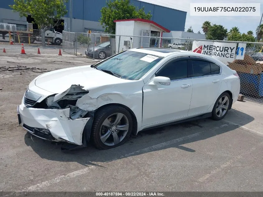 2012 Acura Tl 3.5 VIN: 19UUA8F75CA022075 Lot: 40187594