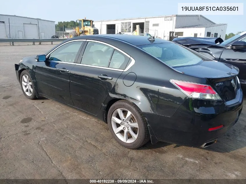 2012 Acura Tl 3.5 VIN: 19UUA8F51CA035601 Lot: 40192238