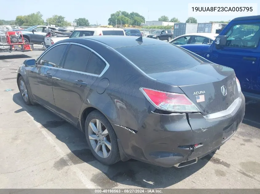 2012 Acura Tl 3.5 VIN: 19UUA8F23CA005795 Lot: 40198563