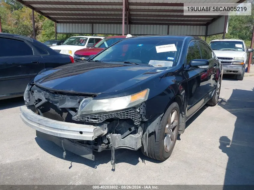 2012 Acura Tl 3.5 VIN: 19UUA8F58CA005219 Lot: 40203802