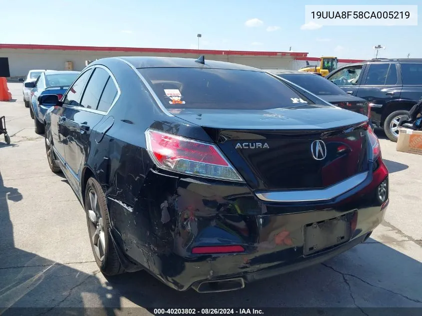 2012 Acura Tl 3.5 VIN: 19UUA8F58CA005219 Lot: 40203802