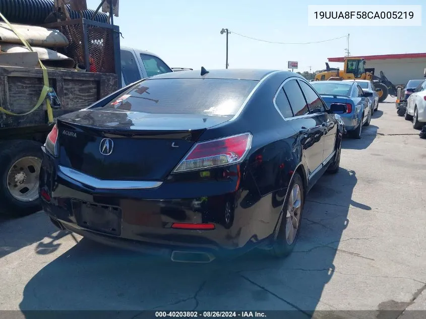 2012 Acura Tl 3.5 VIN: 19UUA8F58CA005219 Lot: 40203802