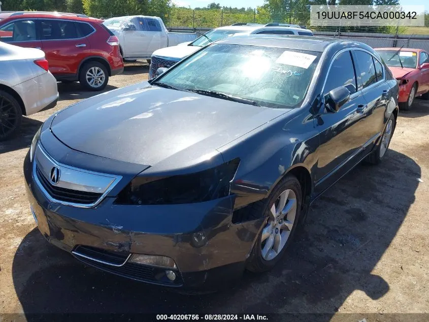 2012 Acura Tl 3.5 VIN: 19UUA8F54CA000342 Lot: 40206756